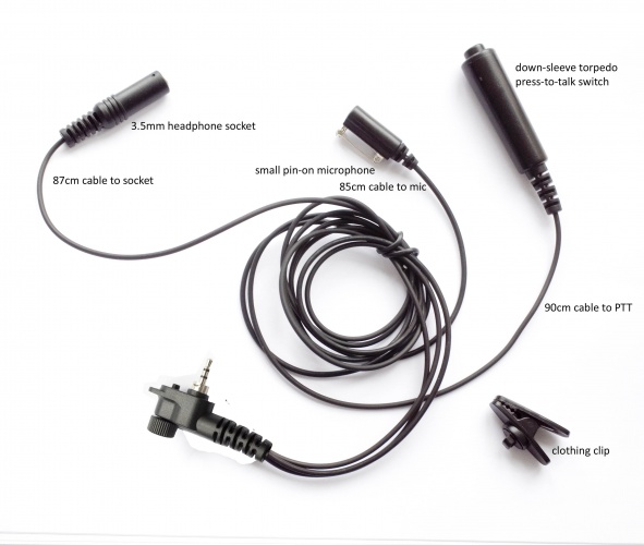 Motorola MTH800 police earpiece covert ipod style wiring kit